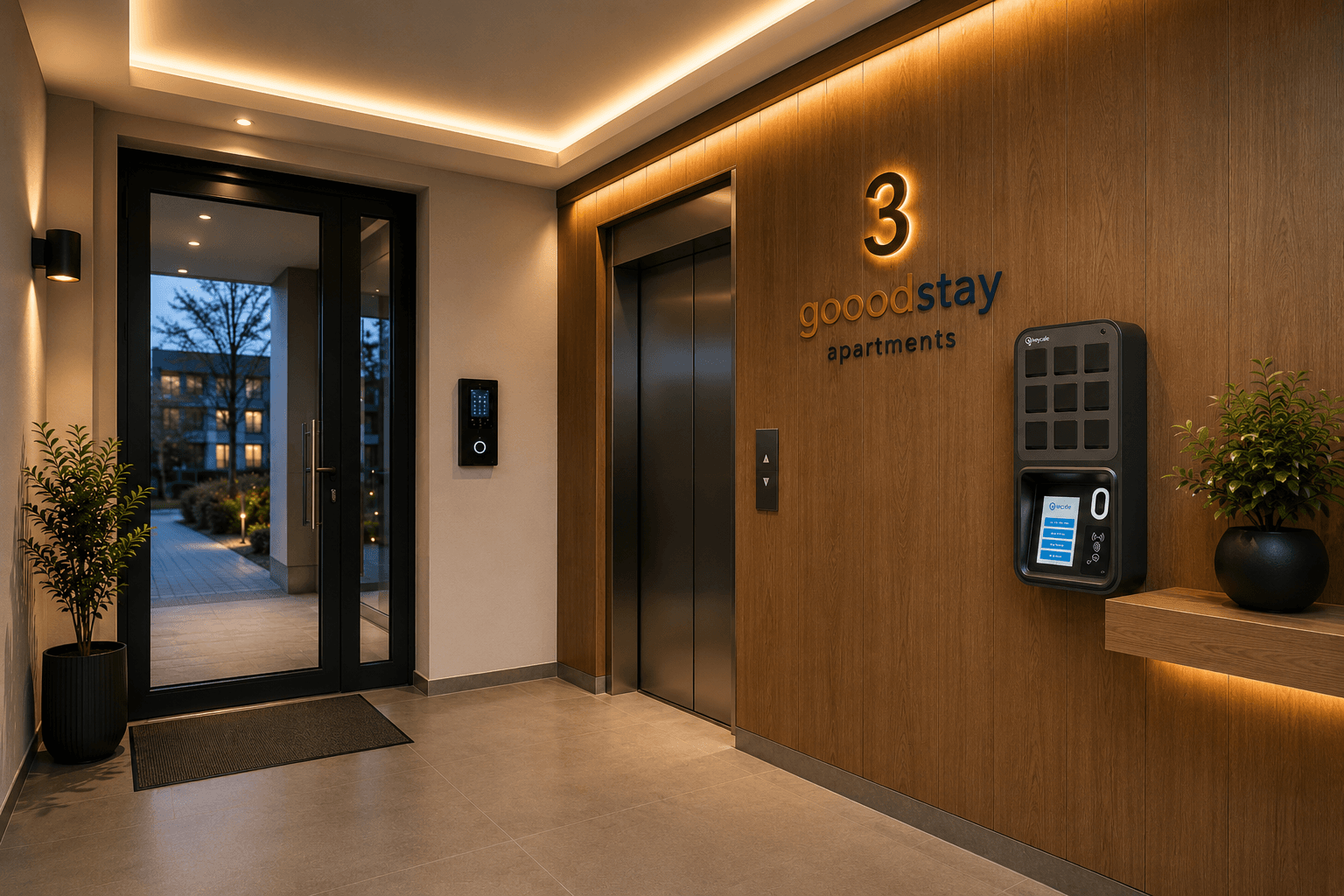 Professioneller Eingangsbereich mit Smart-Access