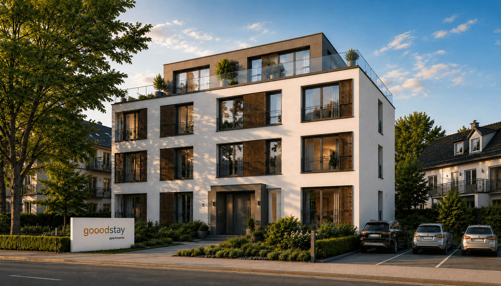 Modernes Boardinghaus — Außenansicht eines gooodstay-Objekts